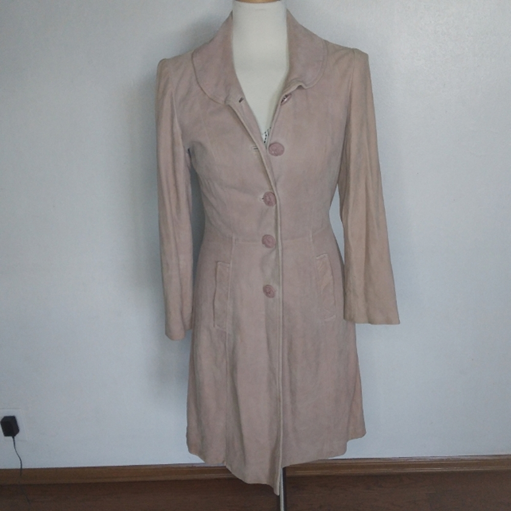 S) VINTAGE 100% Leather John Carlisle Designer Jacket